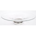 LARGE GLASS & HALLMARKED SILVER CENTREPEICE BOWL