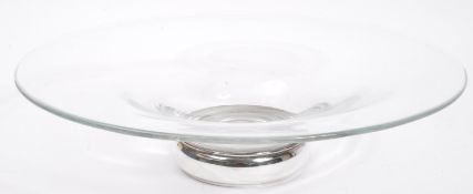 LARGE GLASS & HALLMARKED SILVER CENTREPEICE BOWL