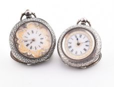 TWO SWISS 935 SILVER POCKET WATCHES 1888 - 1914