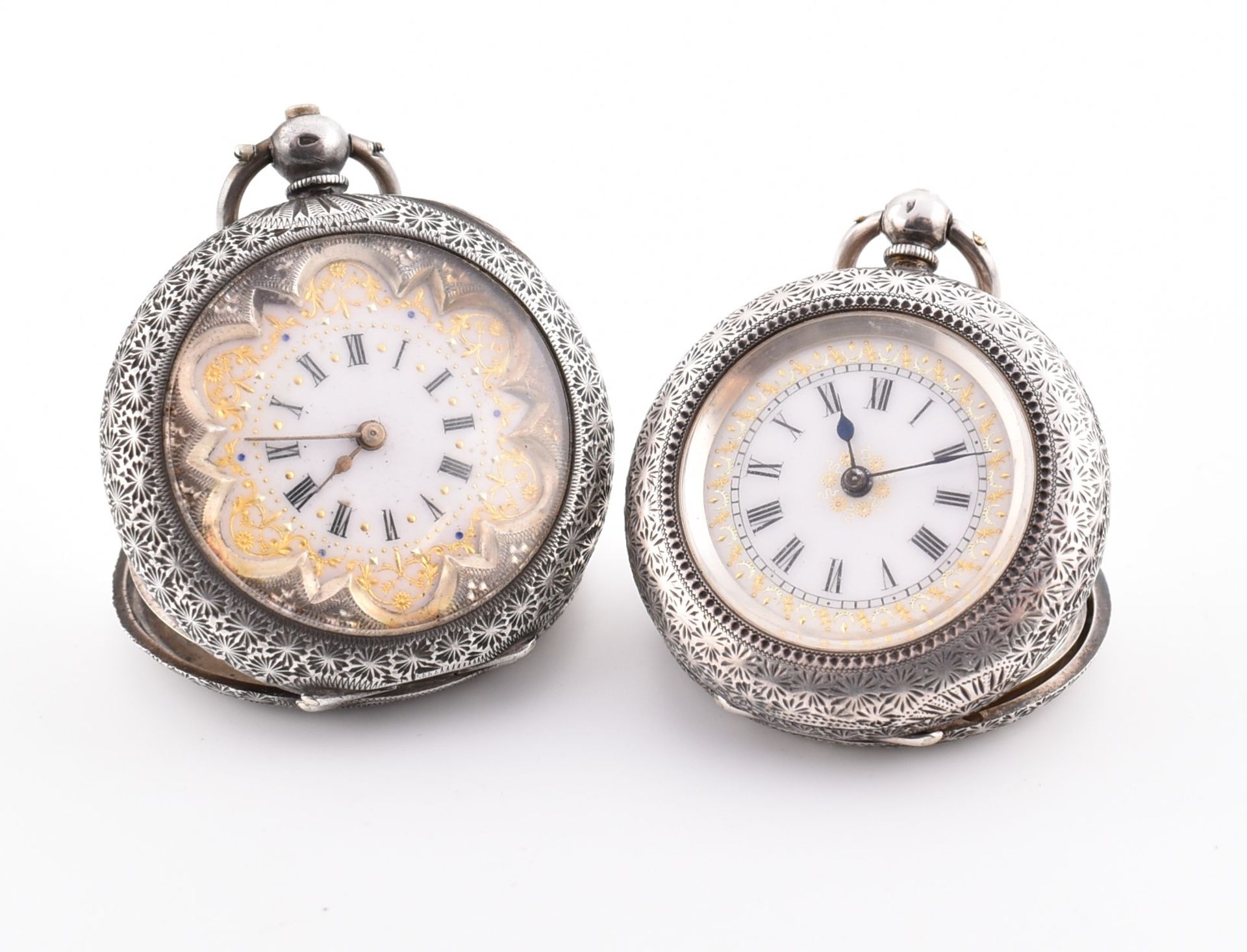 TWO SWISS 935 SILVER POCKET WATCHES 1888 - 1914