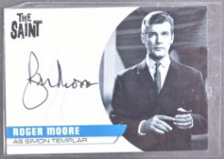 THE SAINT - UNSTOPPABLE CARDS - ROGER MOORE SIGNED TRADING CARD