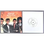 FREDDIE MERCURY - QUEEN - PLAY THE GAME SIGNED 45RPM VINYL