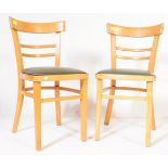 A PAIR OF VINTAGE RETRO BEECH WOOD DINING CHAIRS
