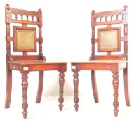 PAIR OF VICTORIAN HALL CHAIRS BY FRA'S & JAS SMITH GLASGOW