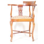 EDWARDIAN MAHOGANY QUEEN ANNE CORNER CHAIR ARMCHAIR