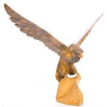 VINTAGE 20TH CENTURY RUSSIAN CARVED WOOD EAGLE FIGURE