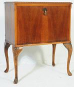20TH CENTURY QUEEN ANNE REVIVAL MAHOGANY RECORD CABINET