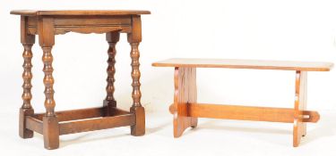 17TH CENTURY JACOBEAN REVIVAL JOINT STOOL WITH OAK TABLE
