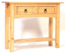 A CONTEMPORARY MEXICAN PINE KITCHEN CONSOLE TABLE