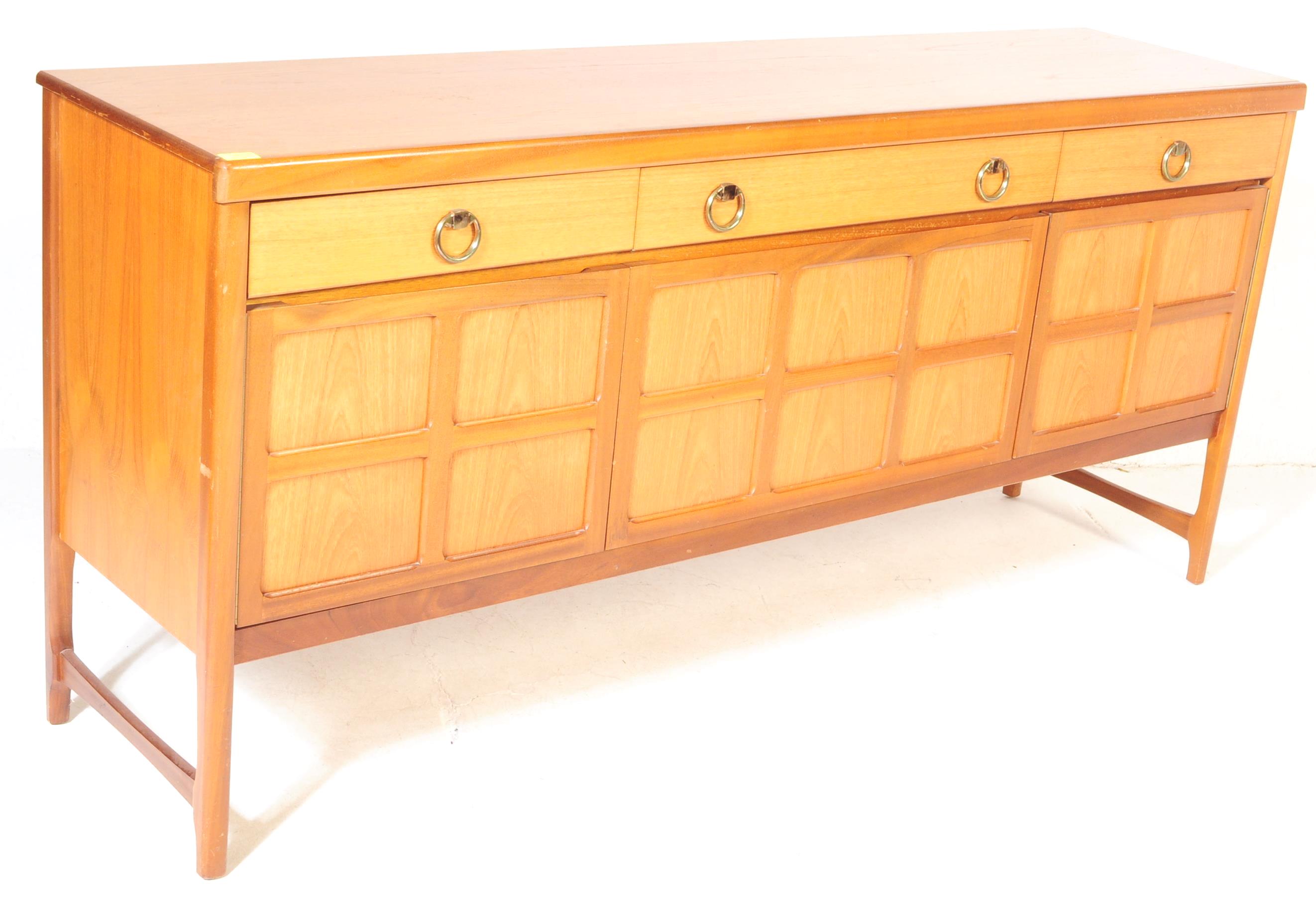 MID CENTURY NATHAN SQUARES TEAK SIDEBAORD - Image 2 of 6