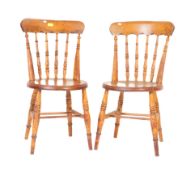 PAIR OF 19TH CENTURY BEECH & ELM KITCHEN WINDSOR CHAIRS
