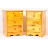 PAIR OF 20TH CENTURY COUNTRY PINE SET OF BEDSIDE DRAWERS / CABINETS