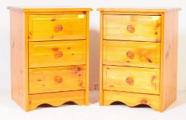 PAIR OF 20TH CENTURY COUNTRY PINE SET OF BEDSIDE DRAWERS / CABINETS
