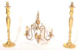 A VICTORIAN 19TH CENTURY BRASS HANGING CEILING LIGHT