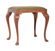 EDWARDIAN QUEEN ANNE REVIVAL MAHOGANY DRESSING TABLE STOOL
