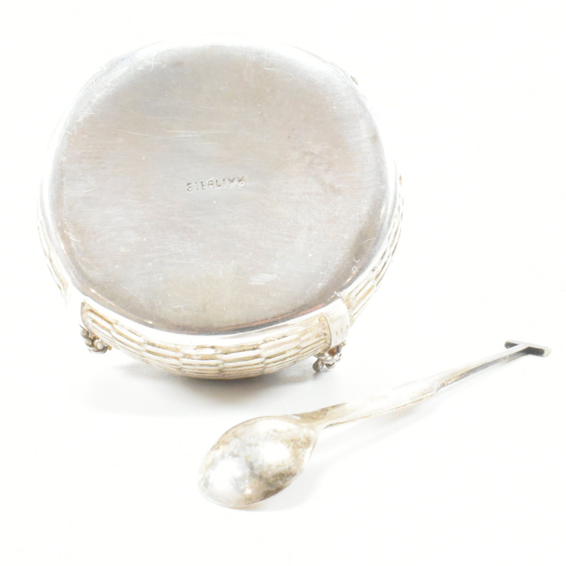 STERLING SILVER NOVELTY BASKET SALT DISH - Image 7 of 11