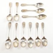 COLLECTION OF ELEVEN ANTIQUE HALLMARKED SILVER TEA SPOONS