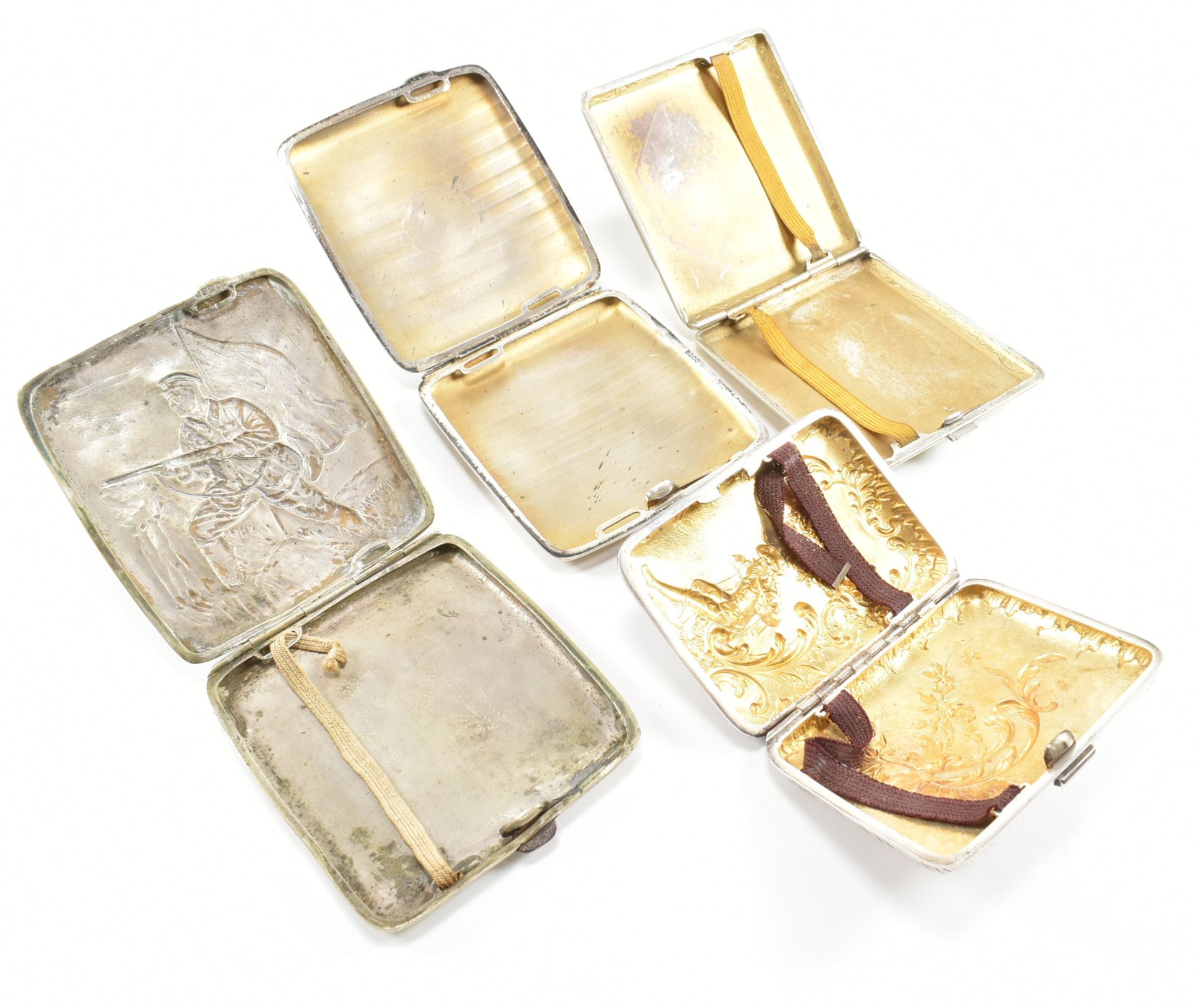 COLLECTION OF 20TH CENTURY SILVER PLATE WHITE METAL & ALPACCA CIGARETTE CASES - Image 4 of 15