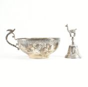 925 SILVER CUP BOWL & LAMA HANDLED BELL