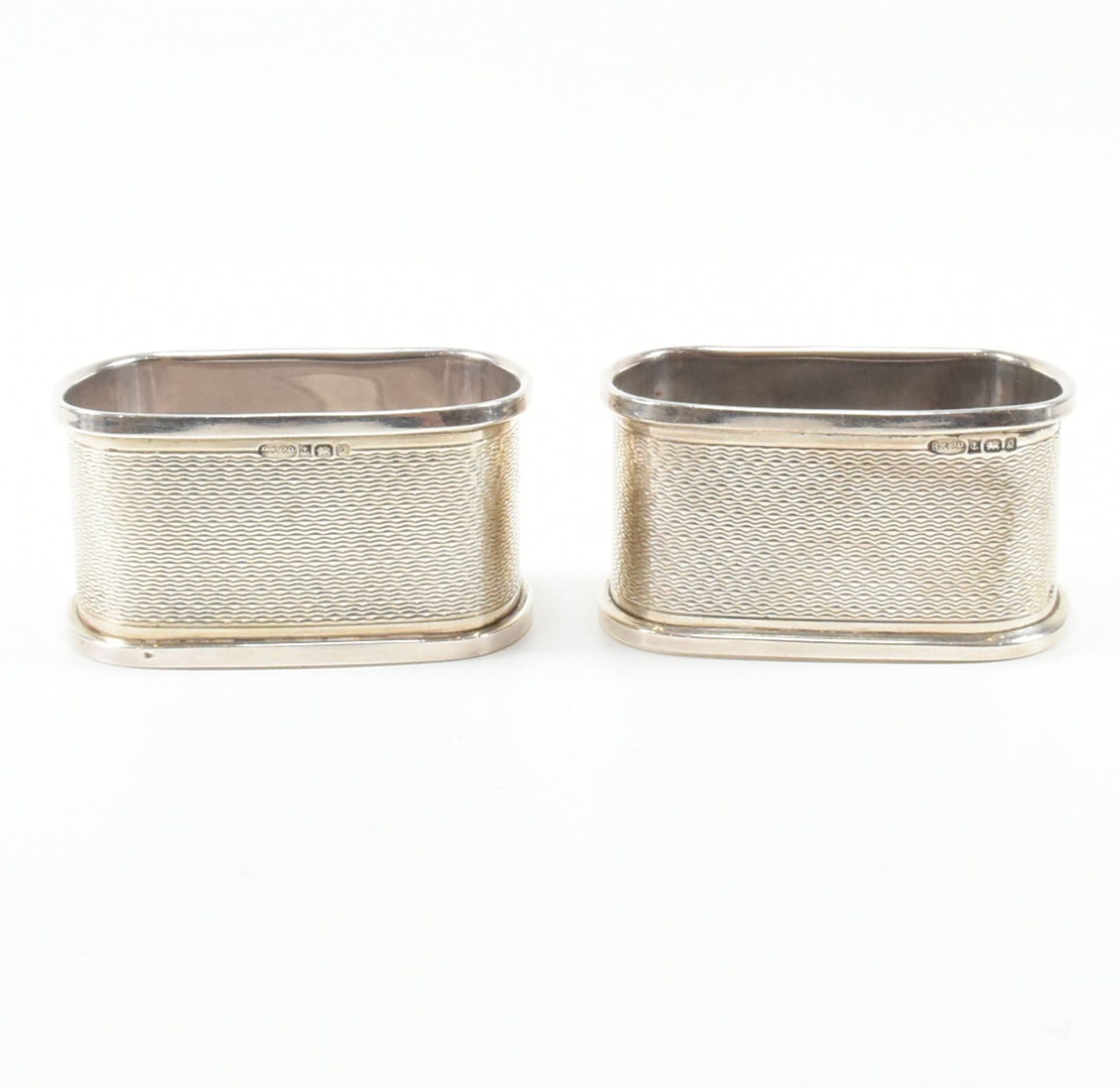 FIVE HALLMARKED SILVER NAPKIN RINGS - Image 8 of 13