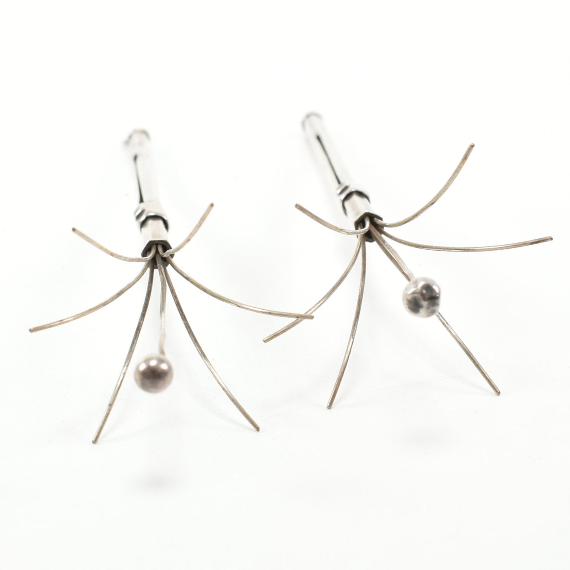 TWO SILVER SWIZZLE STICK CHAMPAGNE COCKTAIL STIRERS - Image 10 of 11