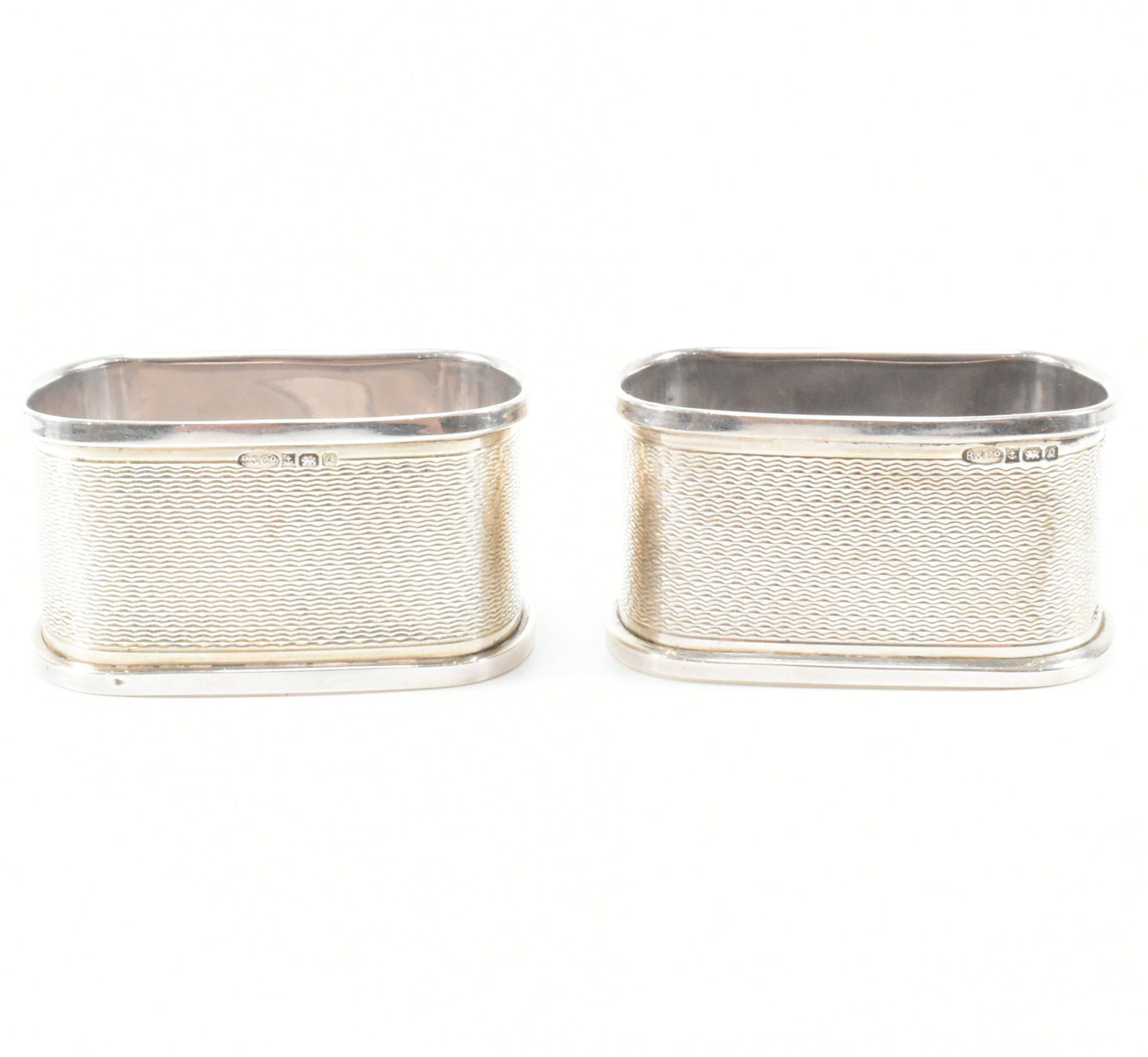 FIVE HALLMARKED SILVER NAPKIN RINGS - Image 9 of 13