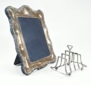 HALLMARKED SILVER MAPPIN & WEBB PICTURE FRAME & TOAST RACK