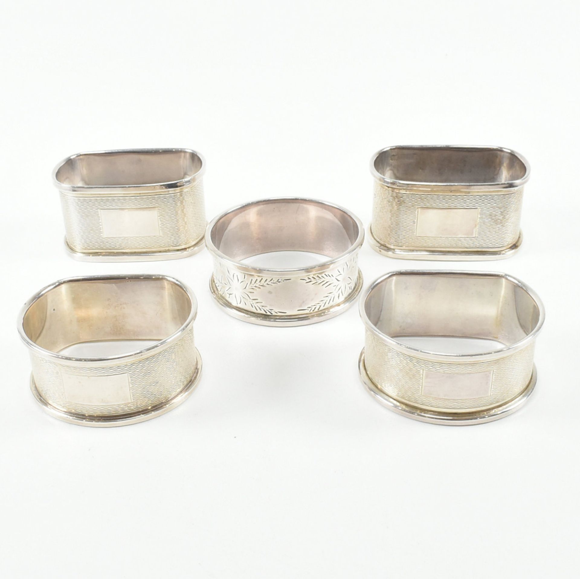 FIVE HALLMARKED SILVER NAPKIN RINGS - Image 2 of 13