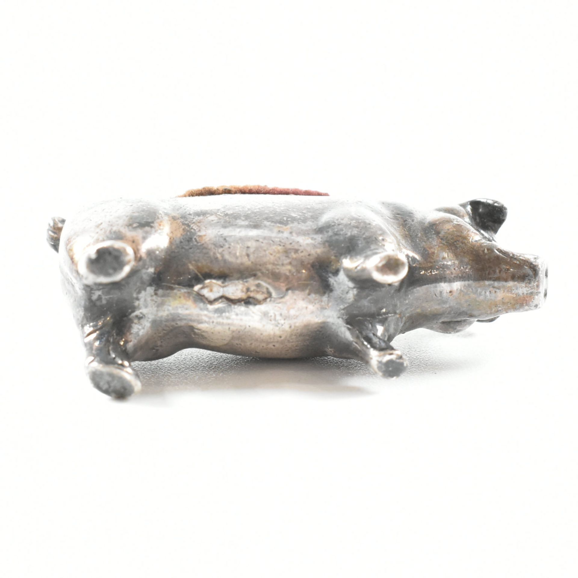 TWO WHITE METAL & METAL NOVELTY PIG PIN CUSHIONS - Image 10 of 10