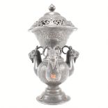 ORIENTAL WHITE METAL CENSER INSENSE BURNER