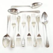 COLLECTION OF GEORGIAN HALLMARKED SILVER CUTLERY SPOONS & FORKS