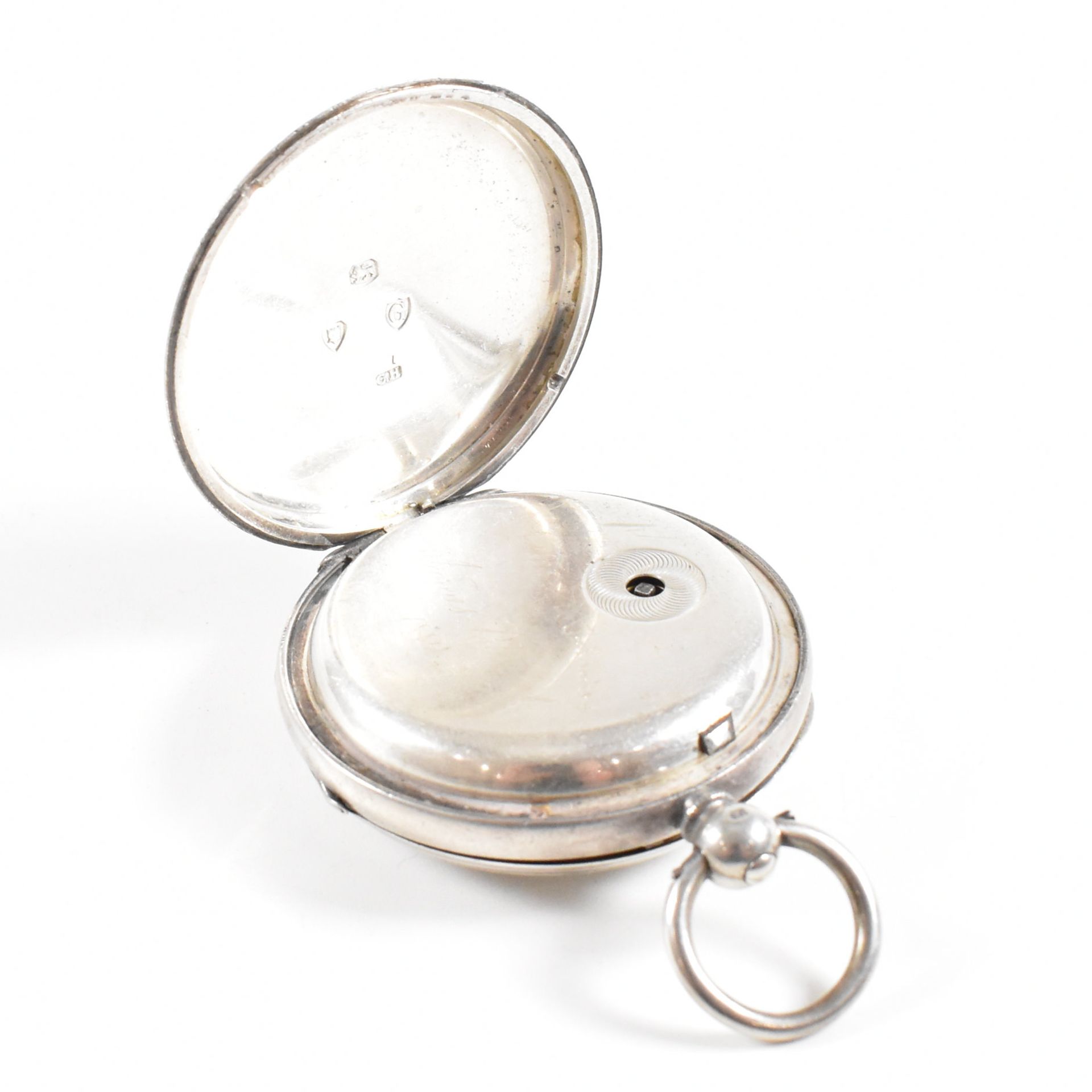 VICTORIAN HALLMARKED SILVER POCKET WATCH WITH EDWARD VII TRAVEL CASE - Image 9 of 10