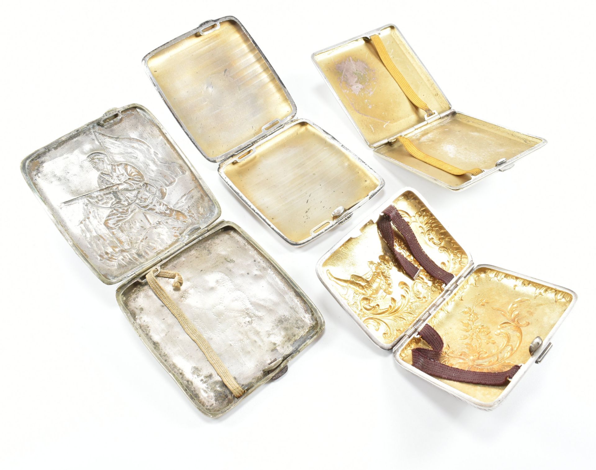 COLLECTION OF 20TH CENTURY SILVER PLATE WHITE METAL & ALPACCA CIGARETTE CASES - Image 3 of 15