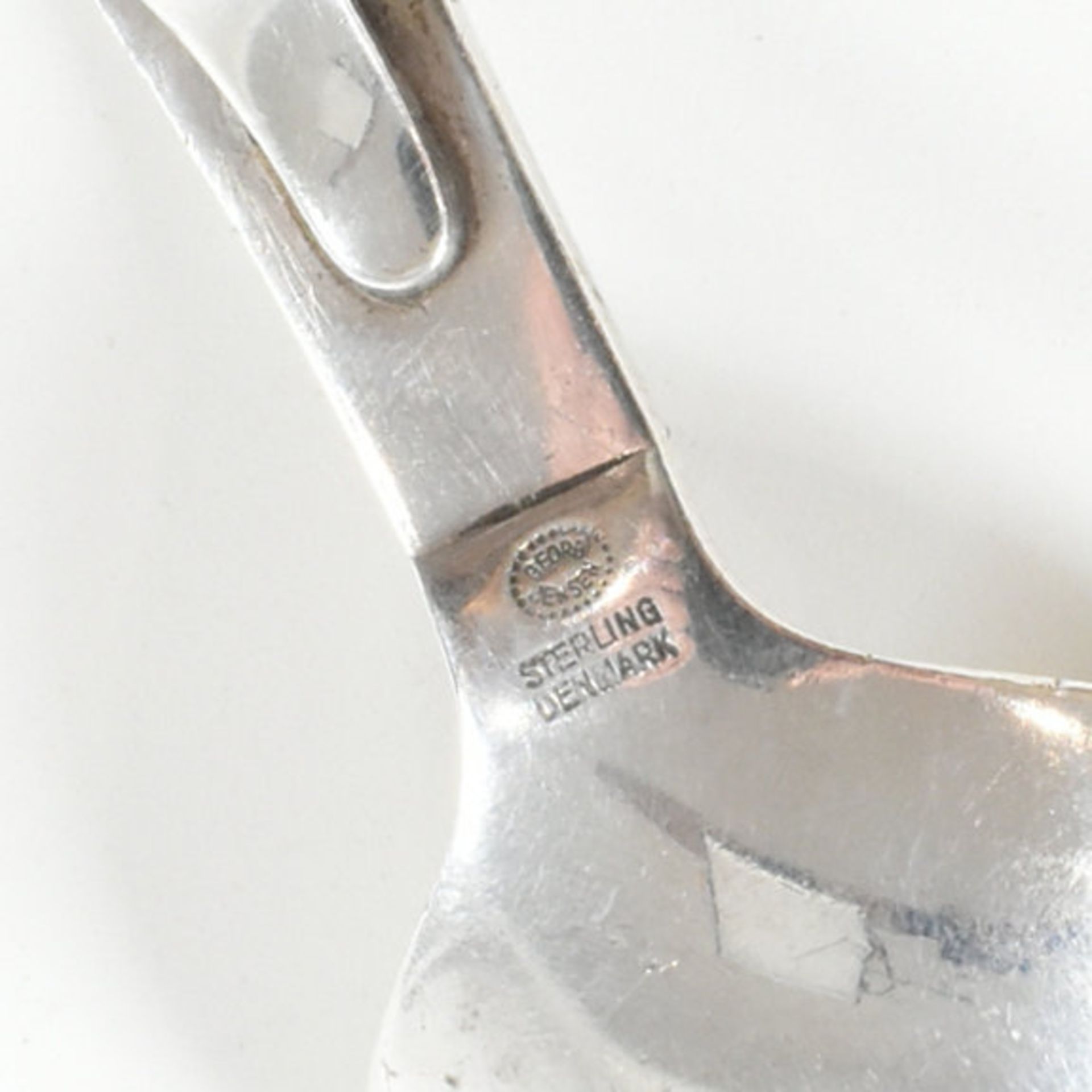 VINTAGE GEORG JENSEN STERLING SILVER BABY FEEDING SPOON - Image 12 of 12