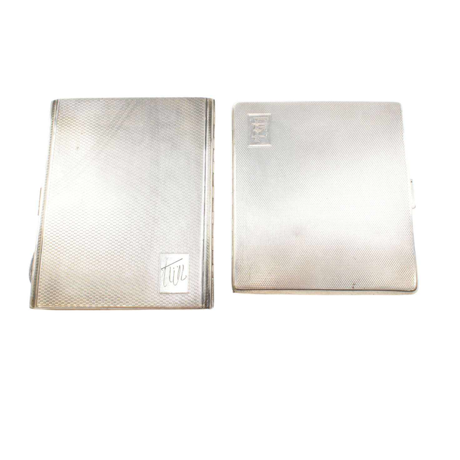 TWO 1930s ART DECO HALLMARKED SILVER CIGARETTE CASES