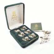 SET OF CONTEMPORARY NOVELTY DUCK SILVER PLATED PLACE CARD HOLDERS