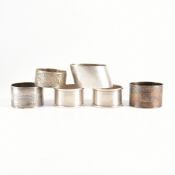 ASSORTMENT OF SIX SILVER HALLMARKED NAPKIN RINGS