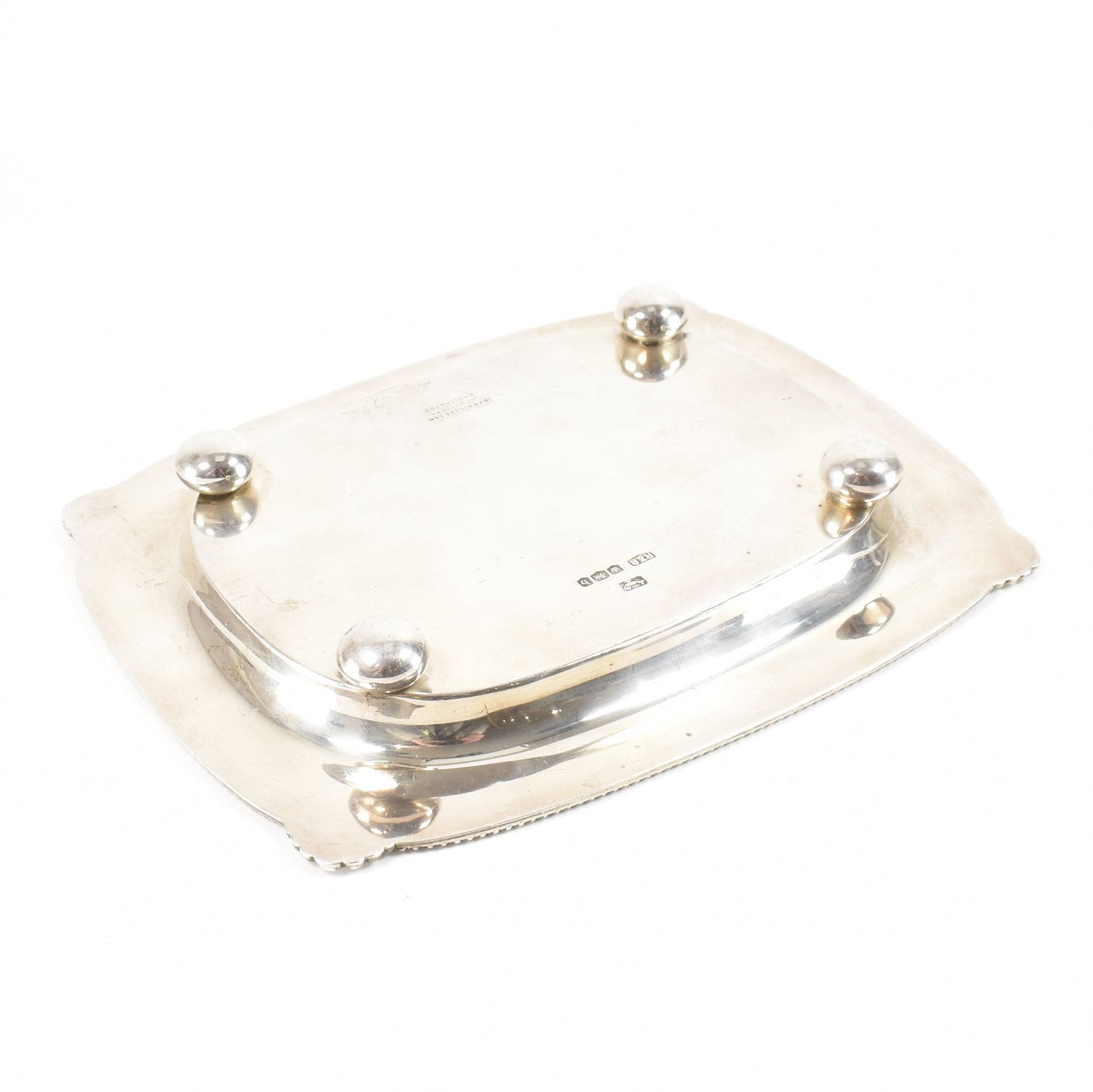 ANTIQUE SILVER HALLMARKED CARD TRAY - Image 3 of 5