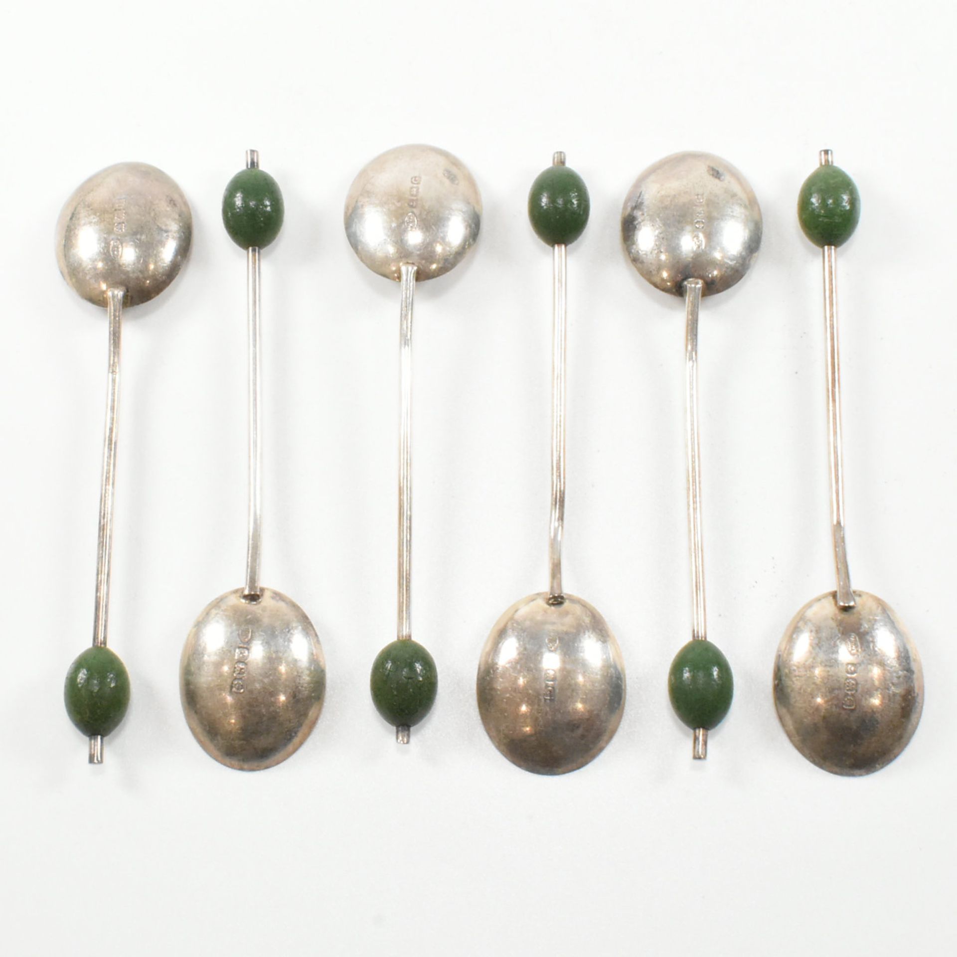 TWO CASED SETS OF HALLMARKED SILVER & BAKELITE COFFEE SPOONS - Image 3 of 8