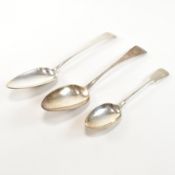 COLLECTION OF THREE GEORGIAN HALLMARKED SILVER SPOONS
