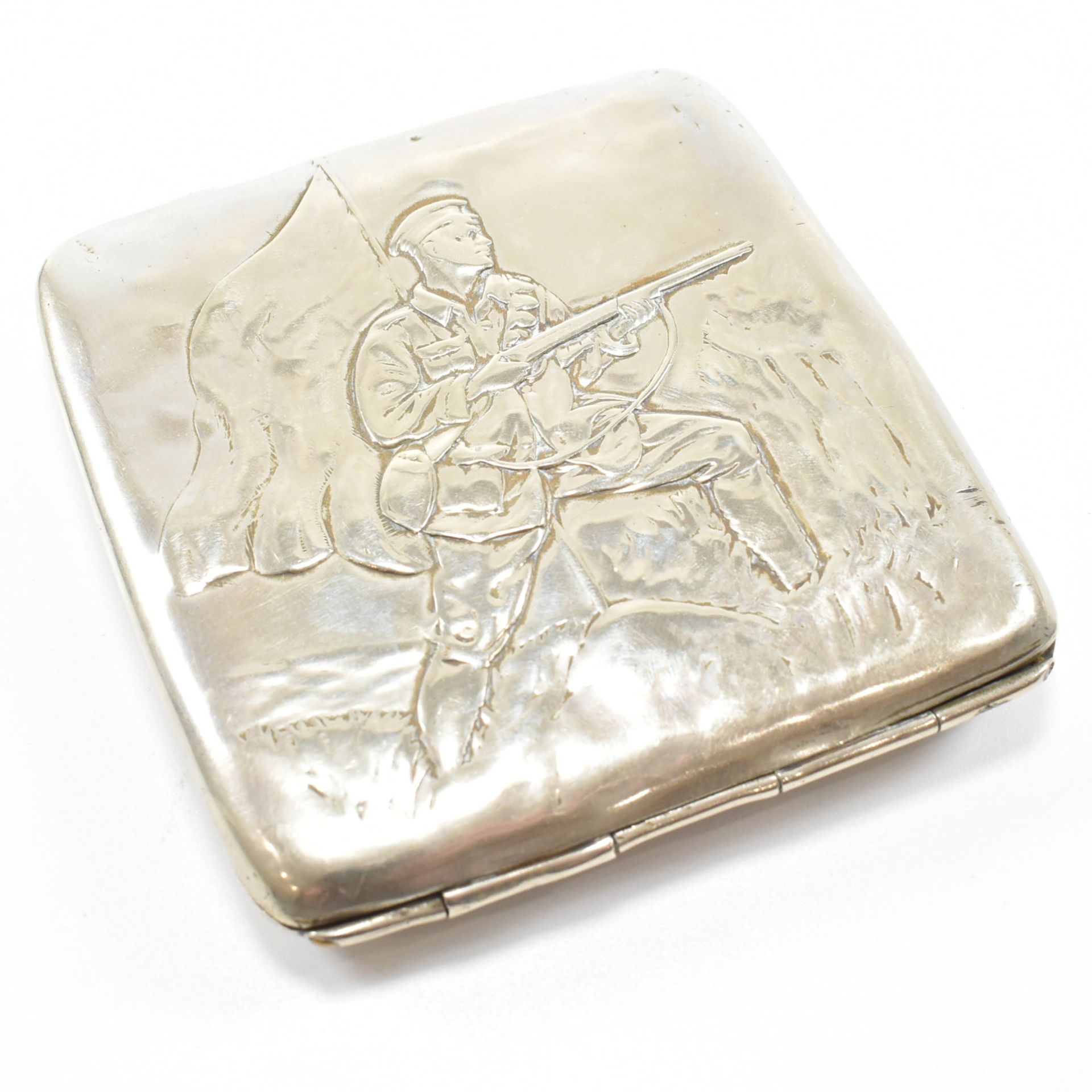COLLECTION OF 20TH CENTURY SILVER PLATE WHITE METAL & ALPACCA CIGARETTE CASES - Image 8 of 15