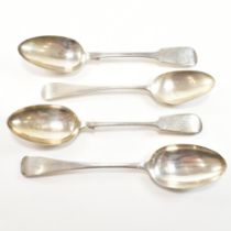COLLECTION OF FOUR HALLMARKED SILVER SERVING SPOONS