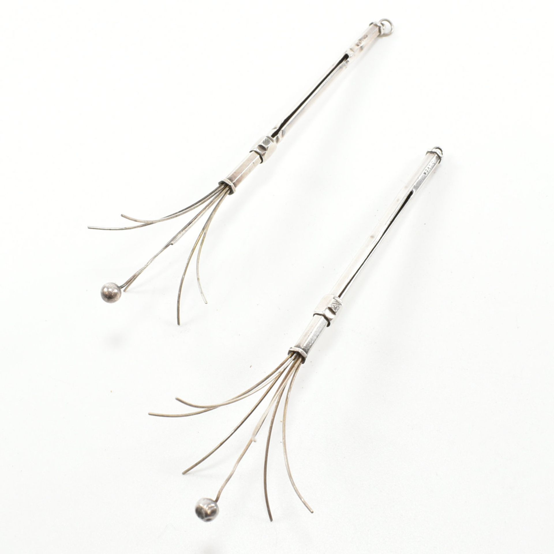TWO SILVER SWIZZLE STICK CHAMPAGNE COCKTAIL STIRERS - Image 11 of 11