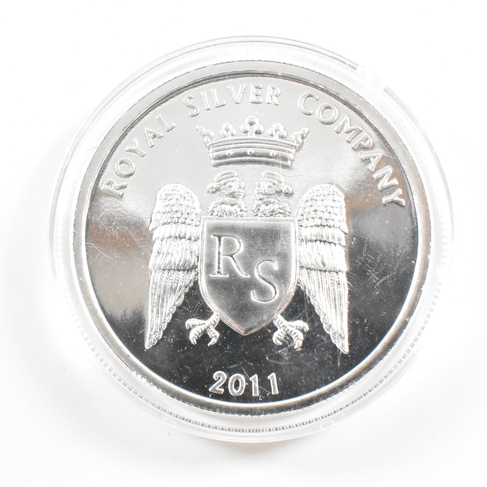 1OZ 2011 ROYAL SILVER COMPANY CASED EXTRA FINE SILVER COIN - Image 3 of 6