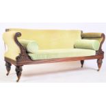 WILLIAM IV MAHOGANY FRAMED THREE SEATER SETTEE / SOFA