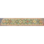 20TH CENTURY ANATOLIAN TURKISH KILIM FLOOR RUNNER RUG