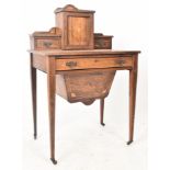 EDWARDIAN ROSEWOOD AND MARQUETRY BONHEUR DU JOUR