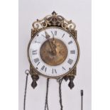 MARIE LOUISE WALL / BRACKET CLOCK BRASS CHAIN & WEIGHT CLOCK