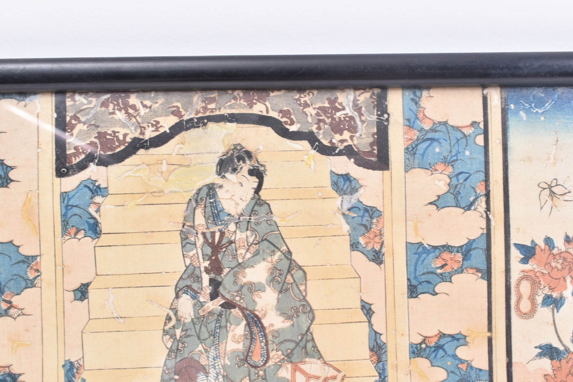 19TH CENTURY JAPANESE COLOURED WOODBLOCK PRINT ON PAPER - Image 3 of 5