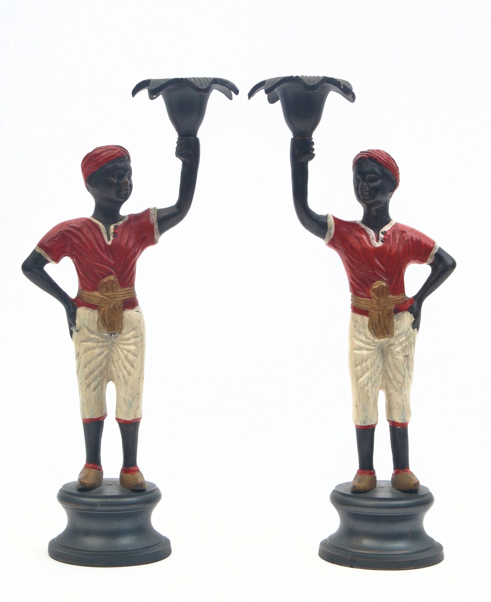 PAIR OF 19TH CENTURY BLACKAMOOR BRONZE CANDLESTICKS